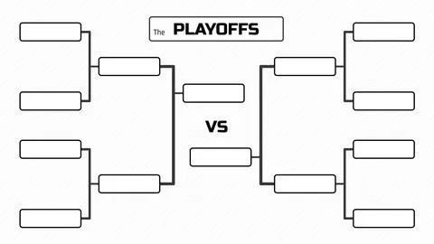 Playoffs Tournament Bracket Template 8-team Stock Illustration