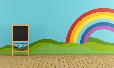 Playroom with blackboard Stock Illustration