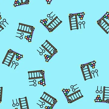Playroom child fun vector seamless pattern Illustrazione stock
