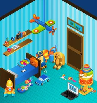 Playroom Concept Isometric Illustration