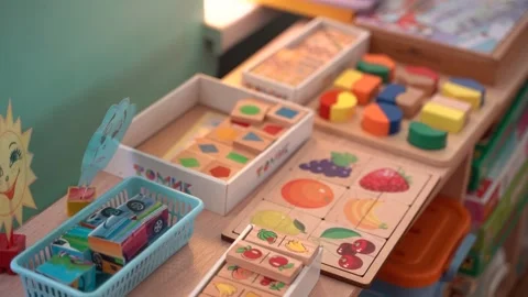 A playroom in the kindergarten. Stock Footage 229502688