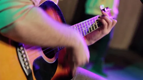 Plays classical guitar Video stock 88397979