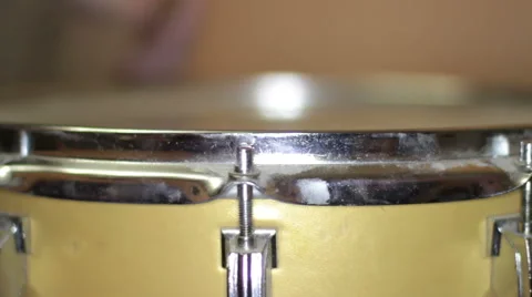 Plays Drum Sticks On The Drum 2 Video stock 47032705