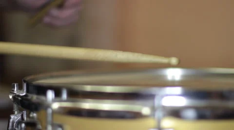 Plays Drum Sticks On The Drum 3 Stock-Footage 47032703