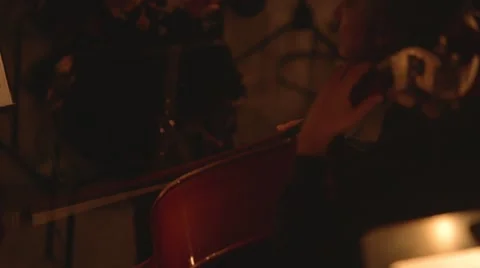 Plays on violoncello Stock Footage 52803133