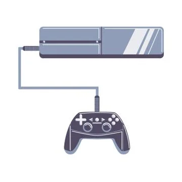 Playstation with controller. Illustrazione stock