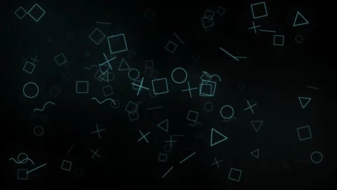 PlayStation controller symbols including circles, squares, triangles, and c.. Stock Footage 346655785