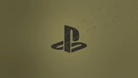 Playstation Logo Wind Dissolve. Golden Stock Footage 157698783