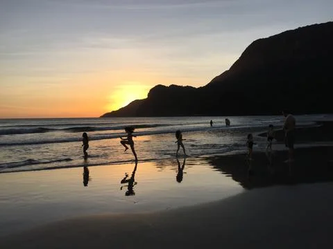 Playtime is on during sunset Fotos de archivo