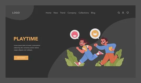 Playtime joy concept. Flat vector illustration Stock Illustration
