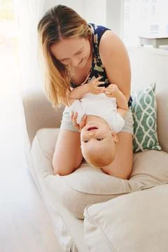 Playtime with mum is so much fun Stock Photos