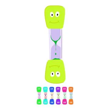 Playtime sand timer kids vector cartoon graphic Stock Illustration