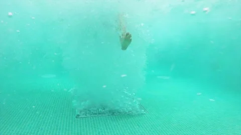 Playtime in the Swimming Pool with Bubbles Vídeo Stock 237583594