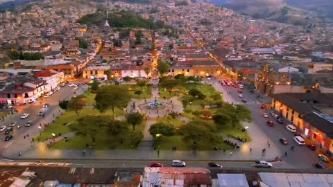 Plaza de Armas of Cajamarca Stock Footage 158711935