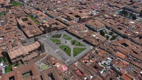 Plaza de armas cusco showing colonial architecture Stock Footage 337807105
