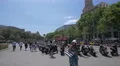 Plaza de Catalunya with motorcycles in Barcelona 4k or 4k+ Resolution