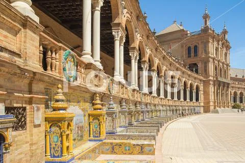 Plaza de espana in Sevilla Stock Photos