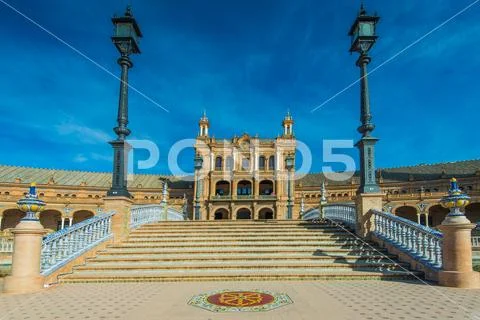 Plaza De Espana in Sevilla Stock Photos