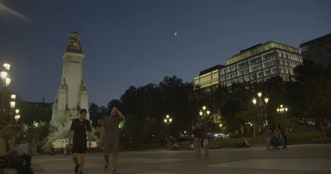 Plaza de España (Spain Square) - Madrid, Spain - 4K Stock Footage 68528073