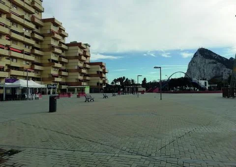 Plaza de la Constitución -square in La Línea de la Concepción Stock Photos