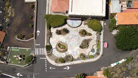 Plaza de la Glorieta by Luis Morera.Las Manchas,Los Llanos.La Palma,Canarias. Stock Photos