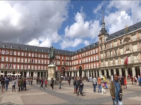 Plaza Maior Square, Spain, Madrid Stock Footage 78103053