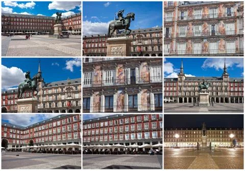 Plaza Mayor in Madrid Stock Illustration