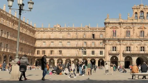 Plaza Mayor, (main square) was built in the period from 1729 to Stock Footage 103406759