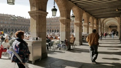 Plaza Mayor, (main square) was built in the period from 1729 to Stock Footage 103406792