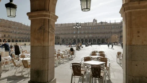 Plaza Mayor, (main square) was built in the period from 1729 to Stock Footage 103406802