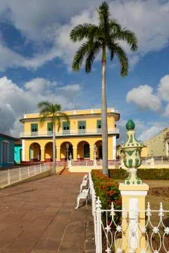 Plaza Mayor with the Museo Romantico Trinidad Cuba Central America Stock Photos
