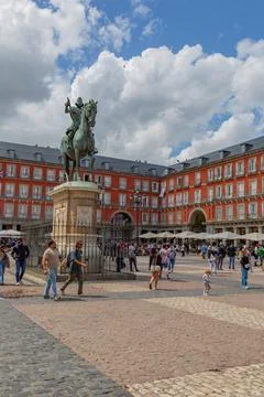 Plaza Mayor square in Madrid Stock Photos