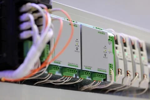 PLC based industrial automation system Stock Photos
