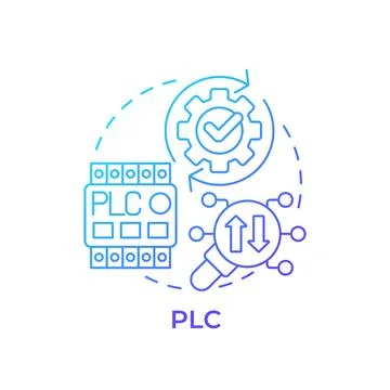 PLC blue gradient concept icon Illustrazione stock