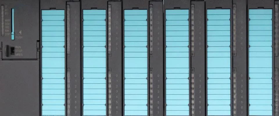 The PLC Computer Siemens, PLC programable logic controler for control device Foto stock