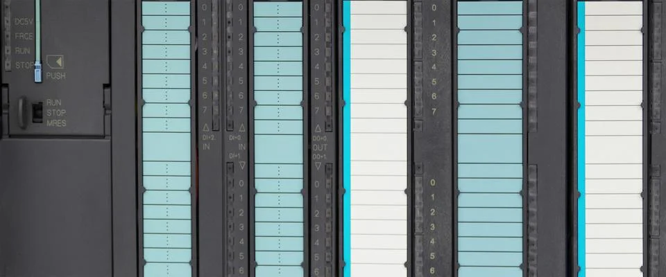 The PLC Computer Siemens, PLC programable logic controler for control device Stock Photos