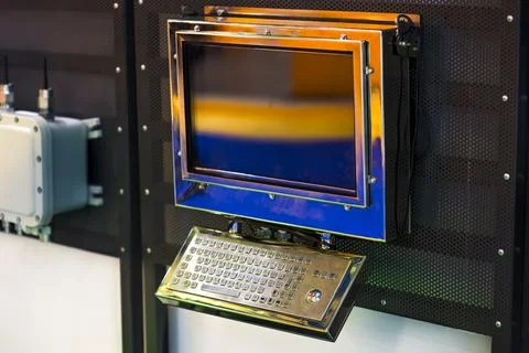 The PLC Controller for industrial machine close up Stock Photos