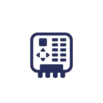 PLC icon on white, Programmable logic controller Stock Illustration