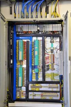 The PLC Industrial computer at work Stock Photos