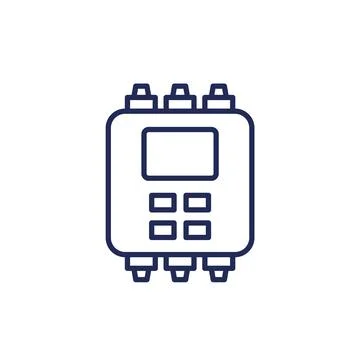 PLC line icon, Programmable logic controller Stock Illustration