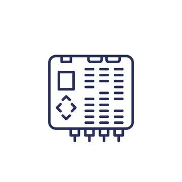 PLC line icon, Programmable logic controller Ilustración de archivo