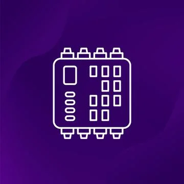 PLC Programmable logic controller line vector icon Ilustración de archivo