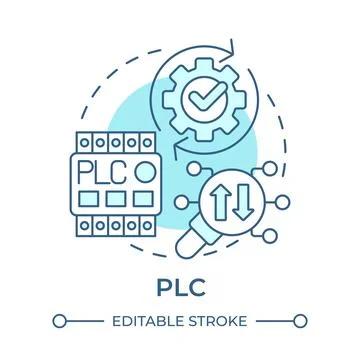 PLC soft blue concept icon Illustrazione stock