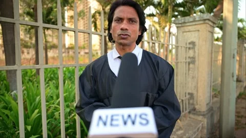 Pleader interviewed on media channel Stock Footage 278022097