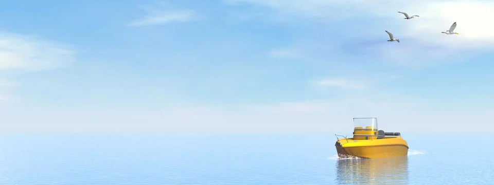 Pleasance boat - 3D render Stock Illustration