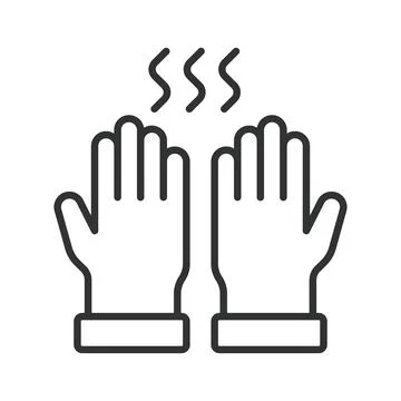 Pleasant aroma of clean hands icon in line design. clean hands hygiene fresh Stock Illustration