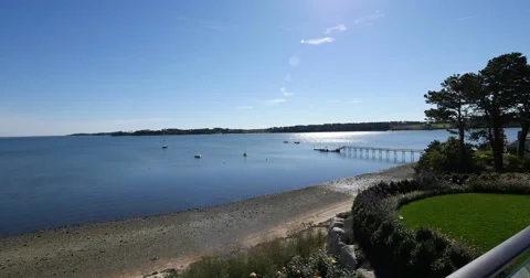 Pleasant Bay Cape Cod pan Stock Footage 43423930