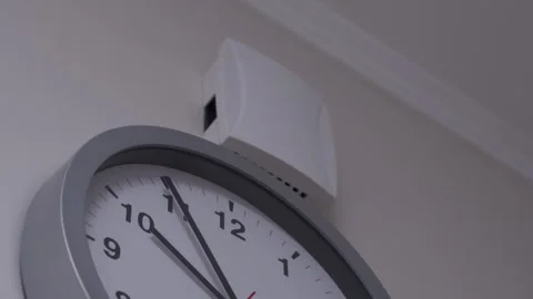 Pleasant Chime Rings as Wall Clock Ticks: Visitor Arrives at Home. Stock Footage 320929973