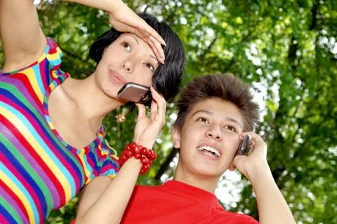 Pleasant conversation Stock Photos