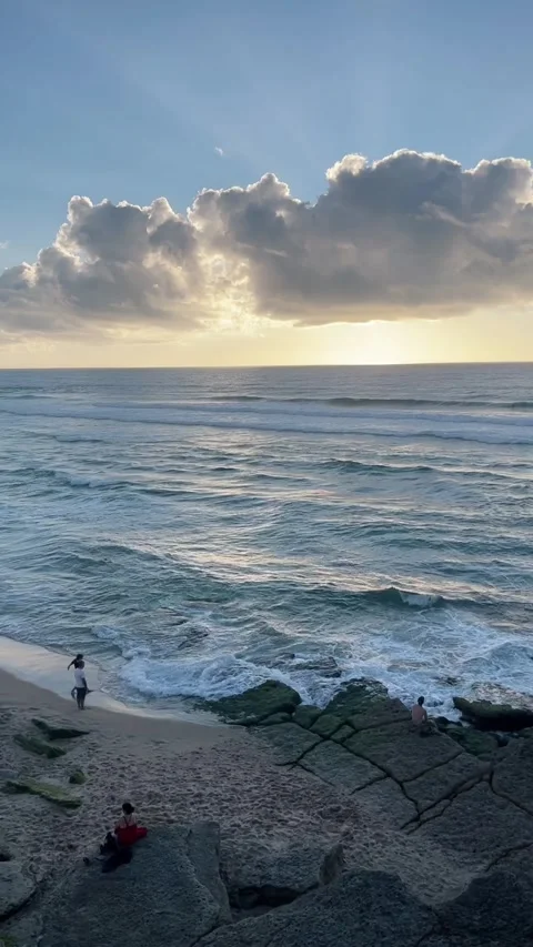 A pleasant evening on the ocean shore Stock Footage 303845044